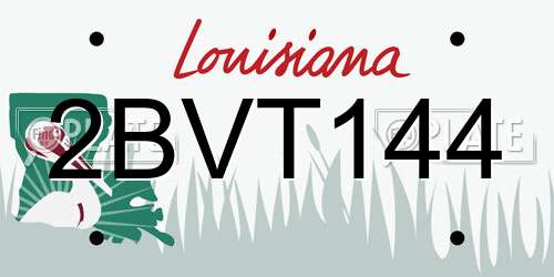2BVT144 Louisiana License Plate