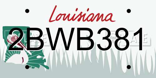 2BWB381 Louisiana License Plate