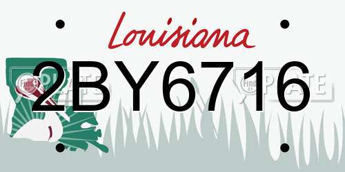 2BY6716 Louisiana License Plate