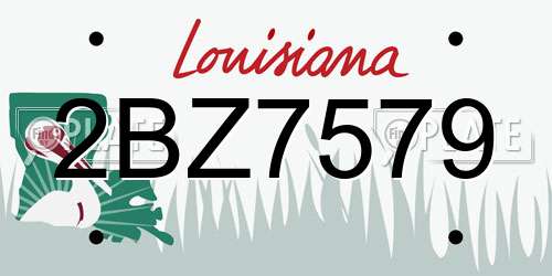 2BZ7579 Louisiana License Plate