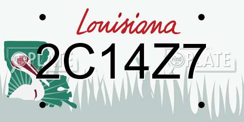 2C14Z7 Louisiana License Plate