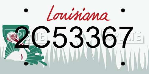 2C53367 Louisiana License Plate