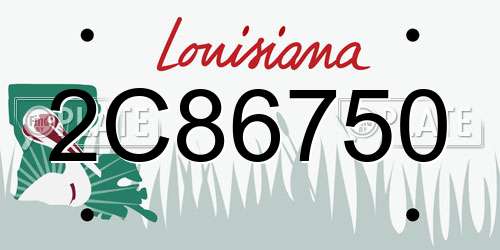 2C86750 Louisiana License Plate