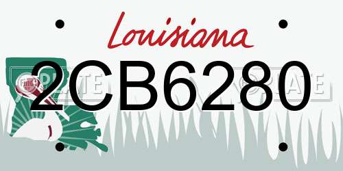 2CB6280 Louisiana License Plate