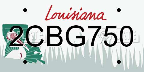 2CBG750 Louisiana License Plate