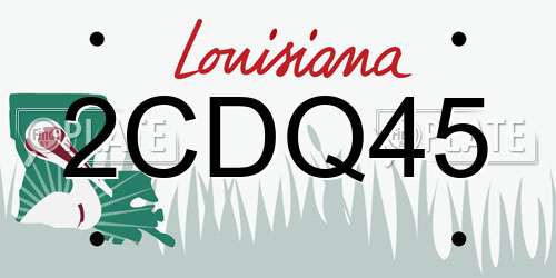 2CDQ45 Louisiana License Plate