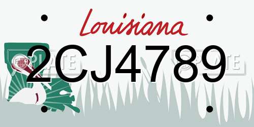 2CJ4789 Louisiana License Plate