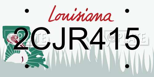 2CJR415 Louisiana License Plate