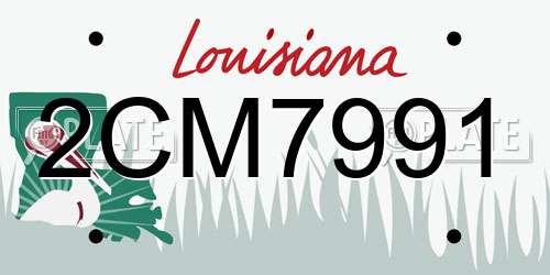 2CM7991 Louisiana License Plate