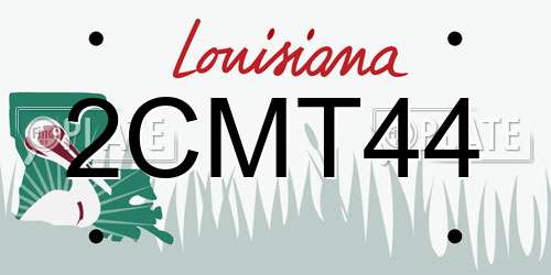 2CMT44 Louisiana License Plate