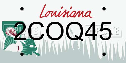 2COQ45 Louisiana License Plate