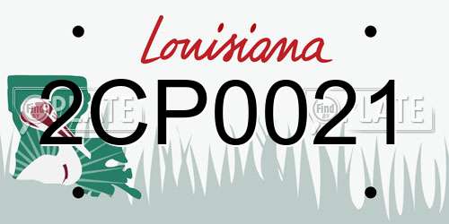 2CP0021 Louisiana License Plate
