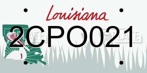 2CPO021 Louisiana License Plate