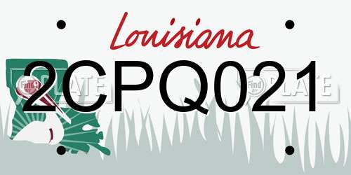 2CPQ021 Louisiana License Plate