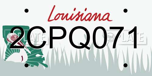 2CPQ071 Louisiana License Plate