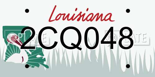 2CQ048 Louisiana License Plate