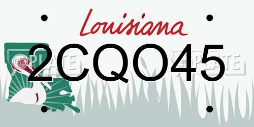 2CQO45 Louisiana License Plate