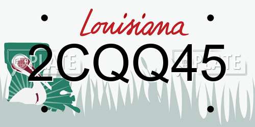 2CQQ45 Louisiana License Plate