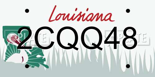 2CQQ48 Louisiana License Plate