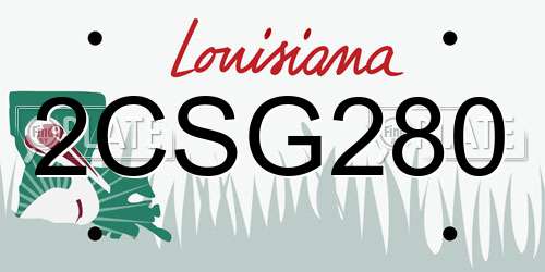 2CSG280 Louisiana License Plate