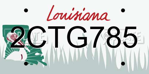 2CTG785 Louisiana License Plate