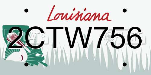 2CTW756 Louisiana License Plate