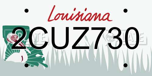 2CUZ730 Louisiana License Plate