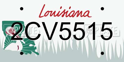 2CV5515 Louisiana License Plate