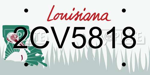 2CV5818 Louisiana License Plate
