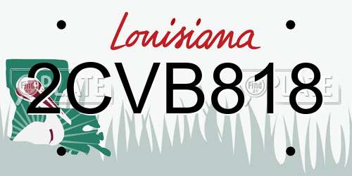 2CVB818 Louisiana License Plate