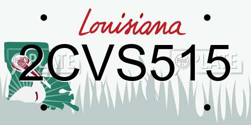 2CVS515 Louisiana License Plate