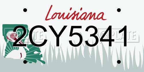 2CY5341 Louisiana License Plate