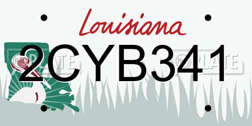 2CYB341 Louisiana License Plate