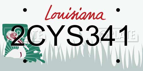 2CYS341 Louisiana License Plate