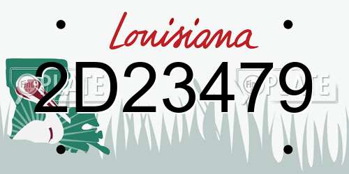 2D23479 Louisiana License Plate
