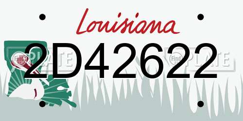 2D42622 Louisiana License Plate