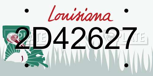 2D42627 Louisiana License Plate