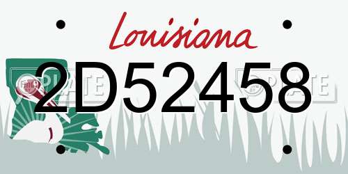 2D52458 Louisiana License Plate