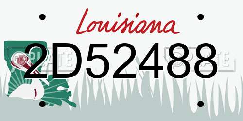 2D52488 Louisiana License Plate