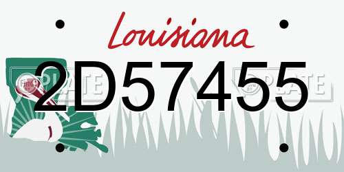 2D57455 Louisiana License Plate