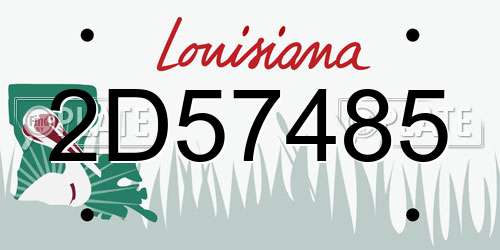 2D57485 Louisiana License Plate