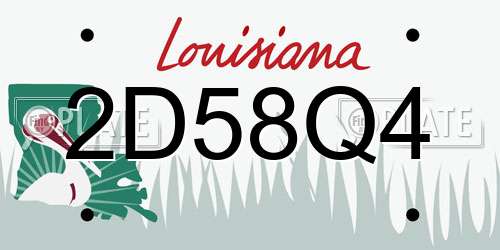 2D58Q4 Louisiana License Plate