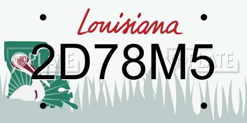 2D78M5 Louisiana License Plate