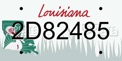 2D82485 Louisiana License Plate