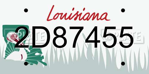 2D87455 Louisiana License Plate
