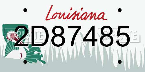 2D87485 Louisiana License Plate