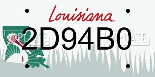 2D94B0 Louisiana License Plate