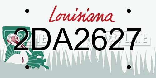 2DA2627 Louisiana License Plate