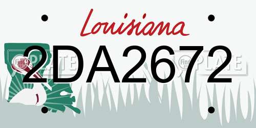 2DA2672 Louisiana License Plate