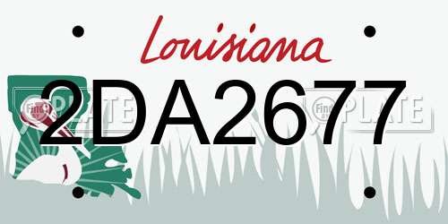 2DA2677 Louisiana License Plate